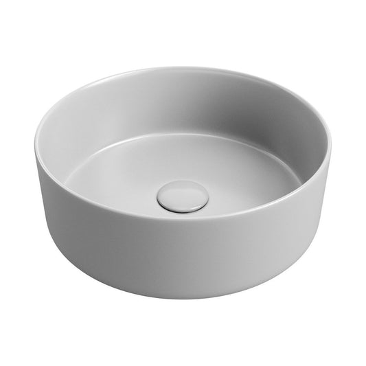 Nanka 355mm Ceramic Round Washbowl & Waste - Matt Light Grey