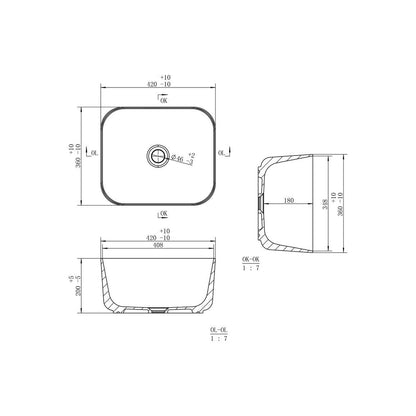 Lavabo profond 420 mm Ezira