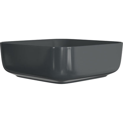 Nanka 400mm Ceramic Square Washbowl & Waste - Matt Black