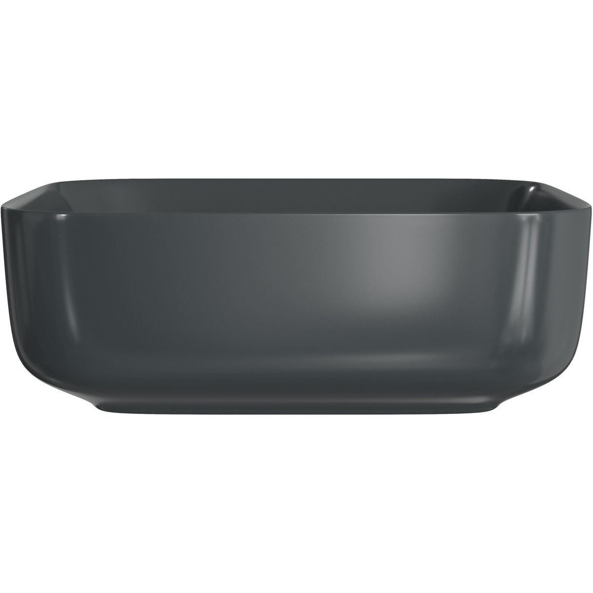 Nanka 400mm Ceramic Square Washbowl & Waste - Matt Black