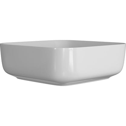 Nanka 400mm Ceramic Square Washbowl & Waste - Matt White