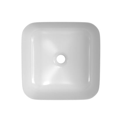 Nanka 400mm Ceramic Square Washbowl & Waste - Matt White