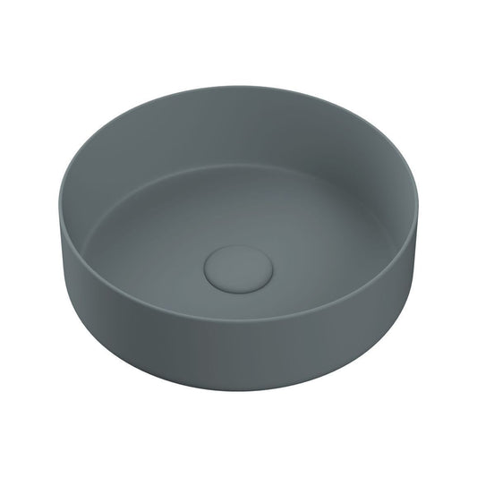 Nanka 355mm Ceramic Round Washbowl & Waste - Matt Grey