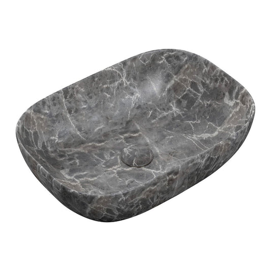Lavabo de cerámica Miller 460x330 mm - Efecto mármol gris
