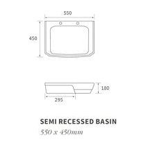 Bonny 550x450mm 2ème lavabo semi-encastré