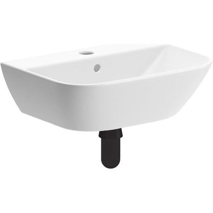 Lavabo de vestiaire Awka 450x320mm 1TH et siphon à bouteilles noir