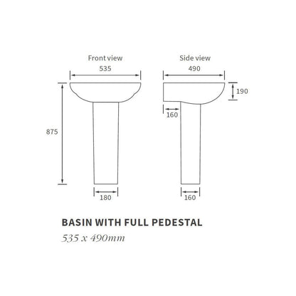 Bassin Harley 535x490mm 1TH et socle complet