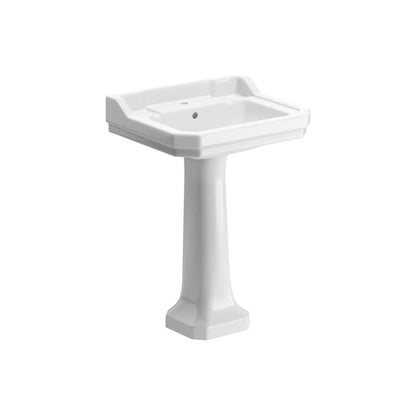 Lavabo Bonny 600x500mm 1TH y pedestal completo