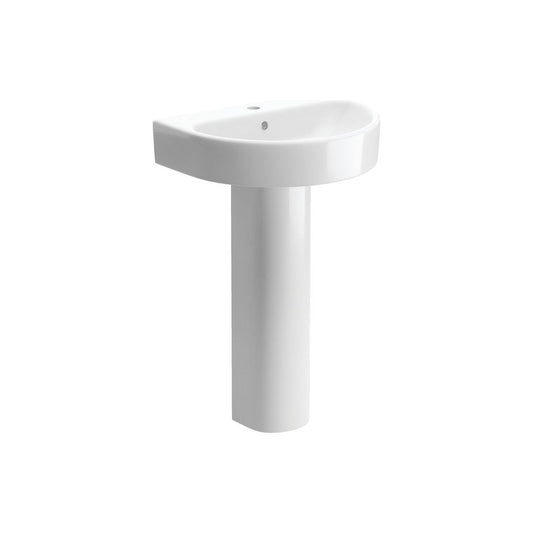 Banham 555x430mm 1TH Lavabo y pedestal completo