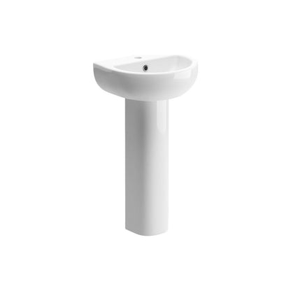 Opobo 450x400mm 1TH Basin & Full Pedestal