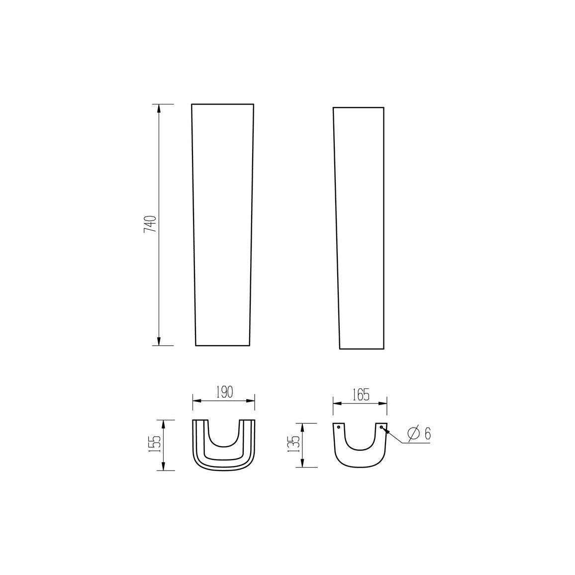 Henshaw 600x400mm 1TH Basin & Full Pedestal