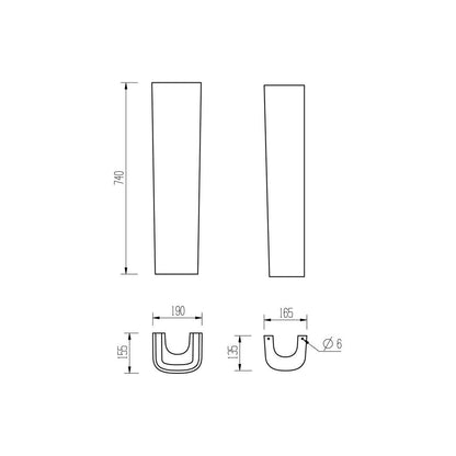 Henshaw 600x400mm 1TH Bassin et socle complet