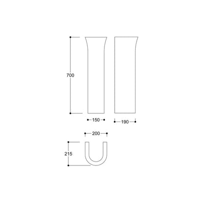 Awka 560x450mm 1TH Basin & Full Pedestal (Boxed)