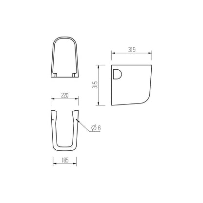 Henshaw 600x400mm 1TH Basin & Semi Pedestal