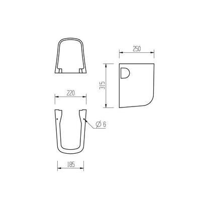 Alor 555x430mm 1TH Lavabo y Semi Pedestal