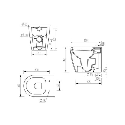 Alor Back To Wall WC & Soft Close Seat