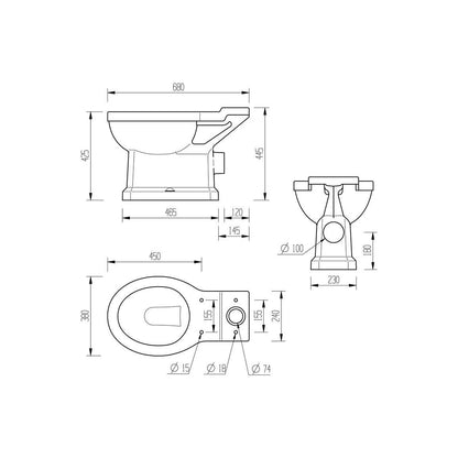 Bonny Close Coupled WC & Sage Green Soft Close Seat