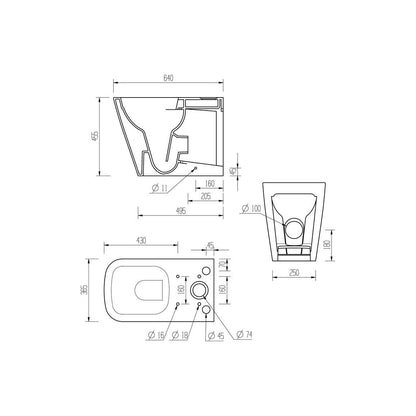 Henshaw Rimless Close Coupled Fully Shrouded Comfort Height WC & Soft Close Seat