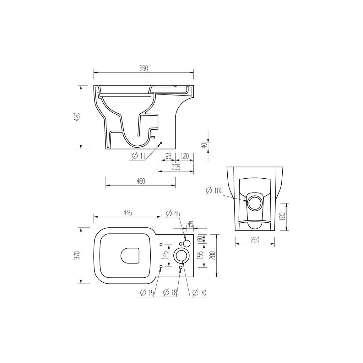 Banham Close Coupled Open Back WC & Soft Close Seat