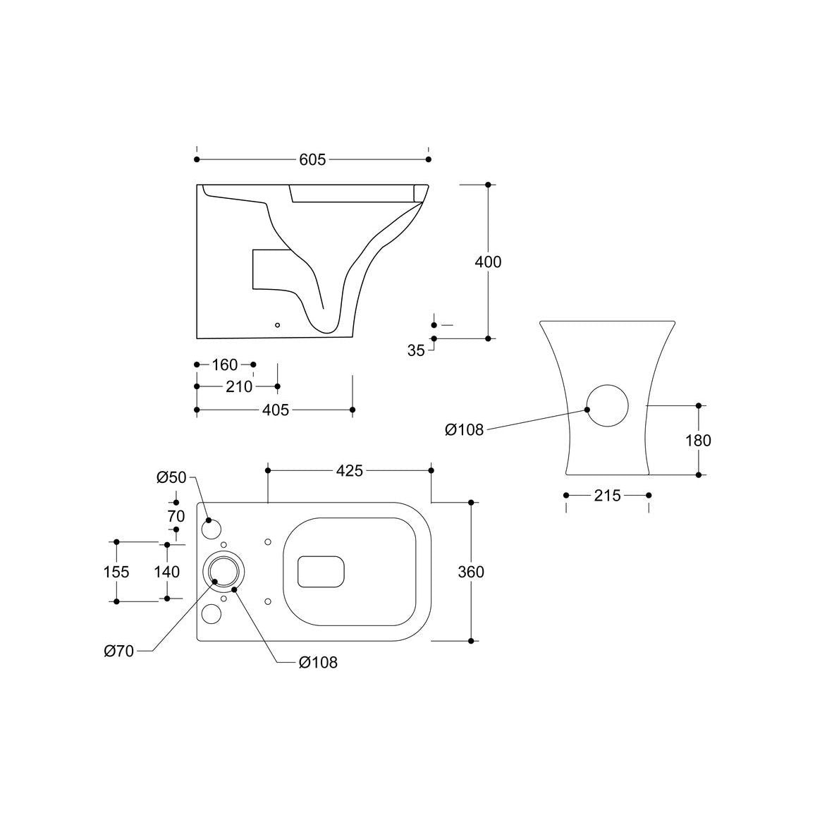 Awka Short Projection Close Coupled Fully Shrouded WC & Slim Soft Close Seat