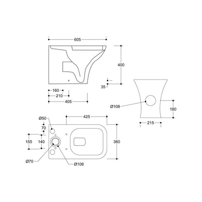 Awka Short Projection Close Coupled Fully Shrouded WC & Slim Soft Close Seat