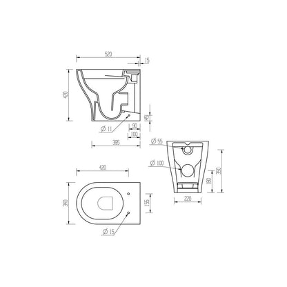 Abba Rimless Back To Wall WC & Soft Close Seat