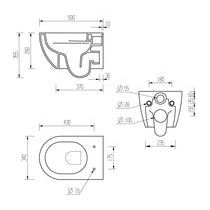 Abba Rimless Wall Hung WC & Soft Close Seat