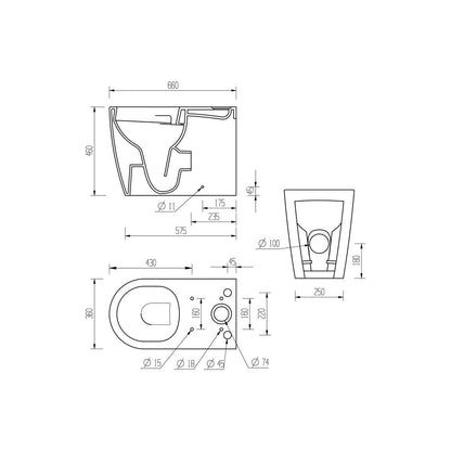 Alor Rimless Close Coupled Fully Shrouded Comfort Height WC & Soft Close Seat