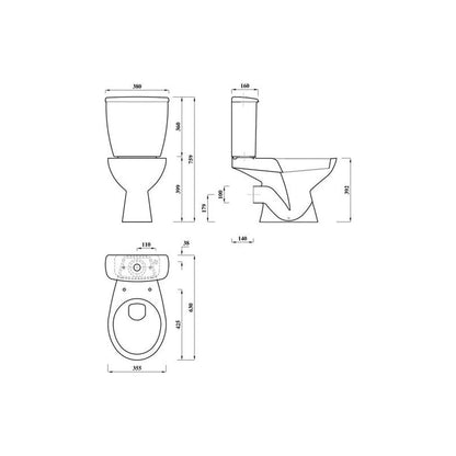 Pepple Close Coupled WC & Soft Close Seat