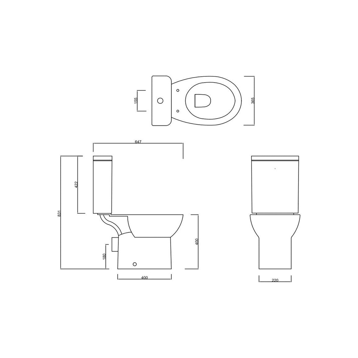 Pepple Close Coupled Rimless WC & Soft Close Seat