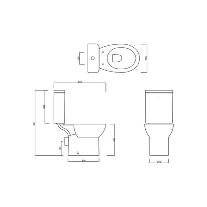 Pepple Close Coupled Rimless WC & Soft Close Seat