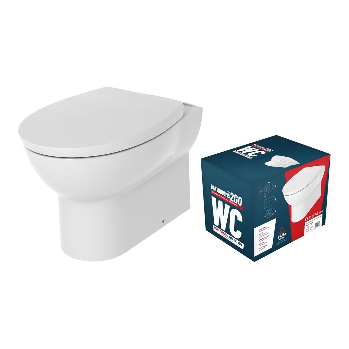 Pepple Rimless Back To Wall WC & Soft Close Seat