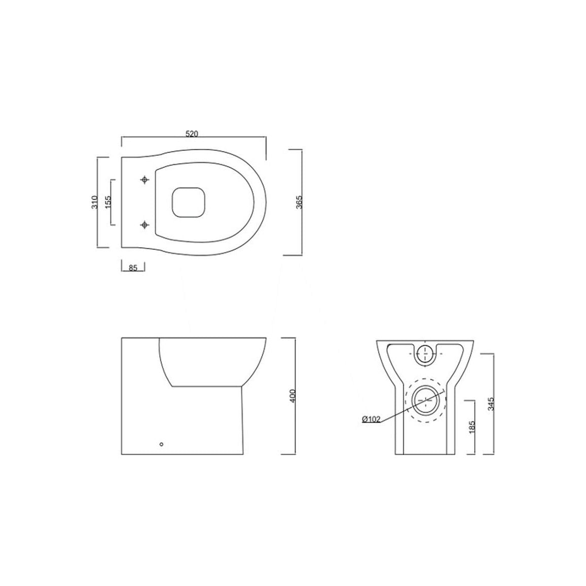 Pepple Rimless Back To Wall WC & Soft Close Seat