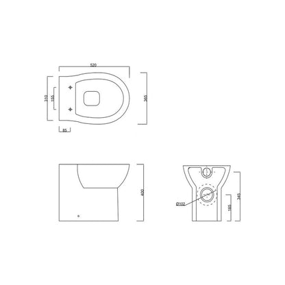 Pepple Rimless Back To Wall WC & Soft Close Seat