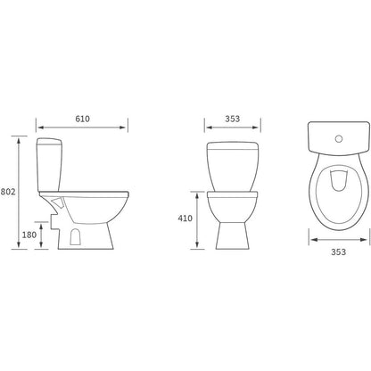 Opobo Back To Wall WC & Soft Close Seat