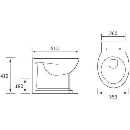 Opobo Back To Wall WC & Soft Close Seat