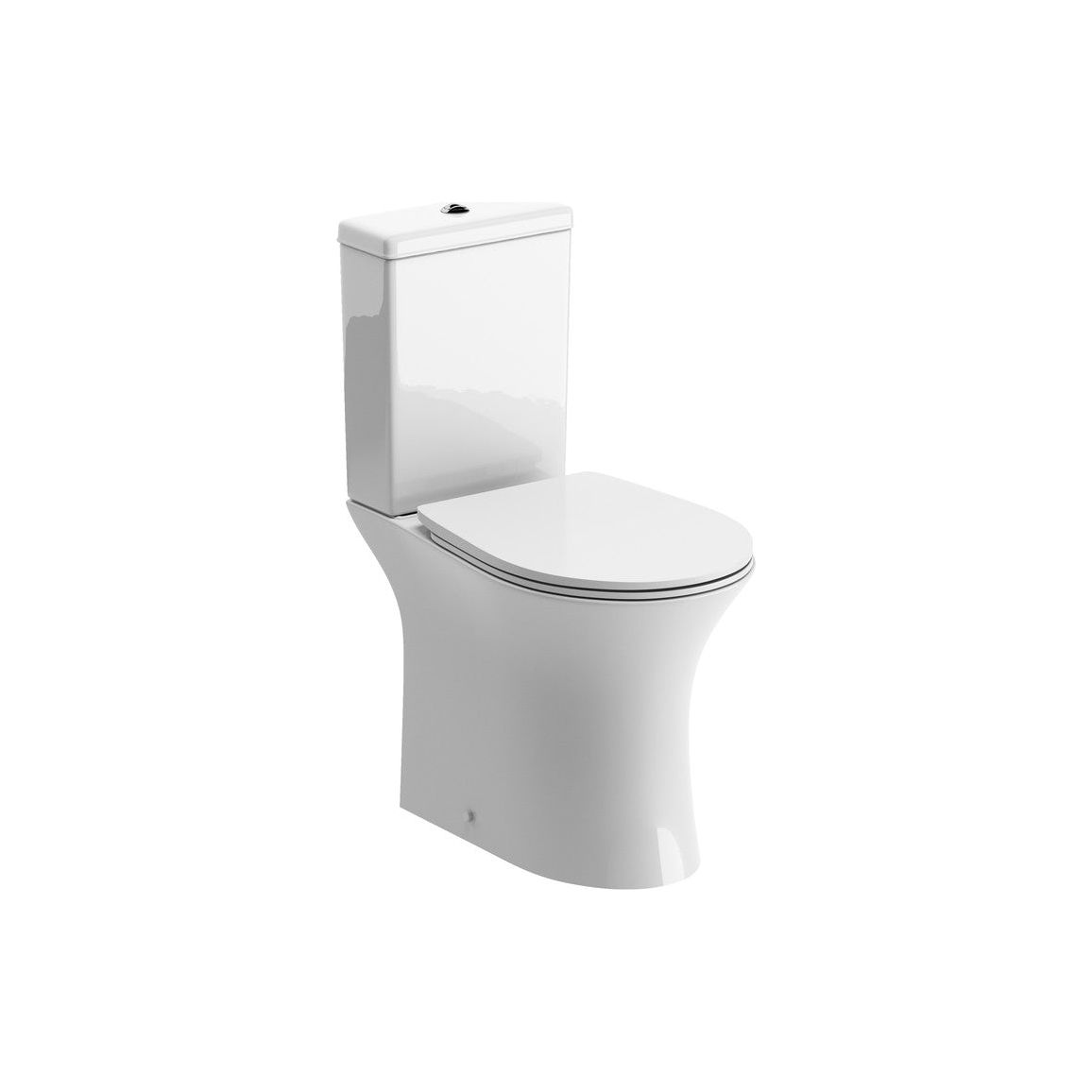 Abana Rimless Close Coupled Open Back WC & Soft Close Seat