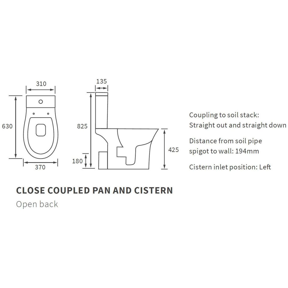 WC à dossier ouvert couplé à fermeture sans rebord Abana et siège à fermeture douce