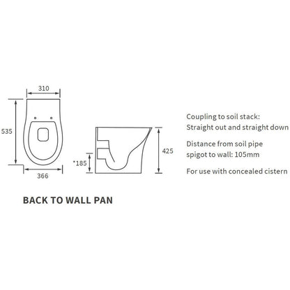 Abana Rimless Back To Wall WC & Soft Close Seat