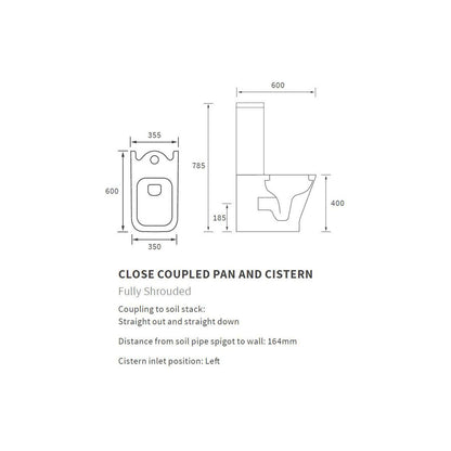 Awka Short Projection Close Coupled Fully Shrouded WC & Slim Soft Close Seat