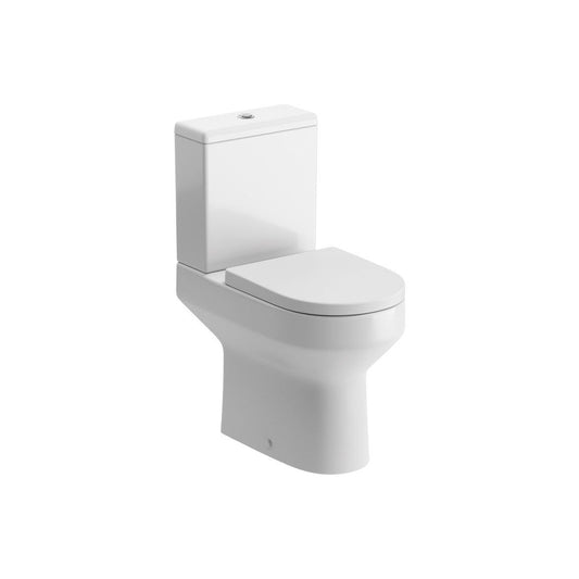 Floyer Close Coupled Open Back Comfort Height WC & Soft Close Seat