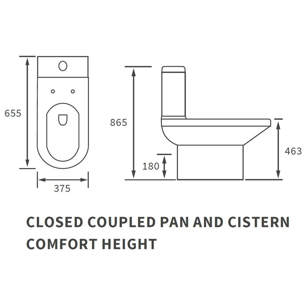 WC à hauteur confortable et dossier ouvert Floyer Close couplé avec siège à fermeture douce