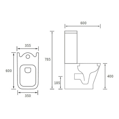 Awka Projection courte à couplage étroit WC entièrement enveloppé et siège enveloppant à fermeture douce