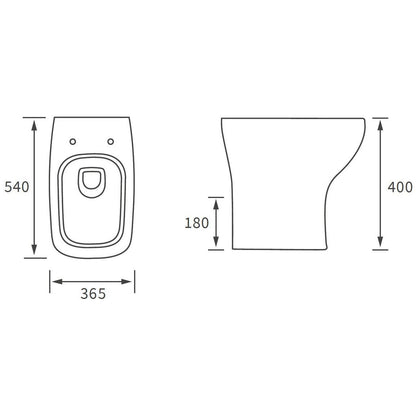 Awka Back To Wall WC & Wrapover Soft Close Seat