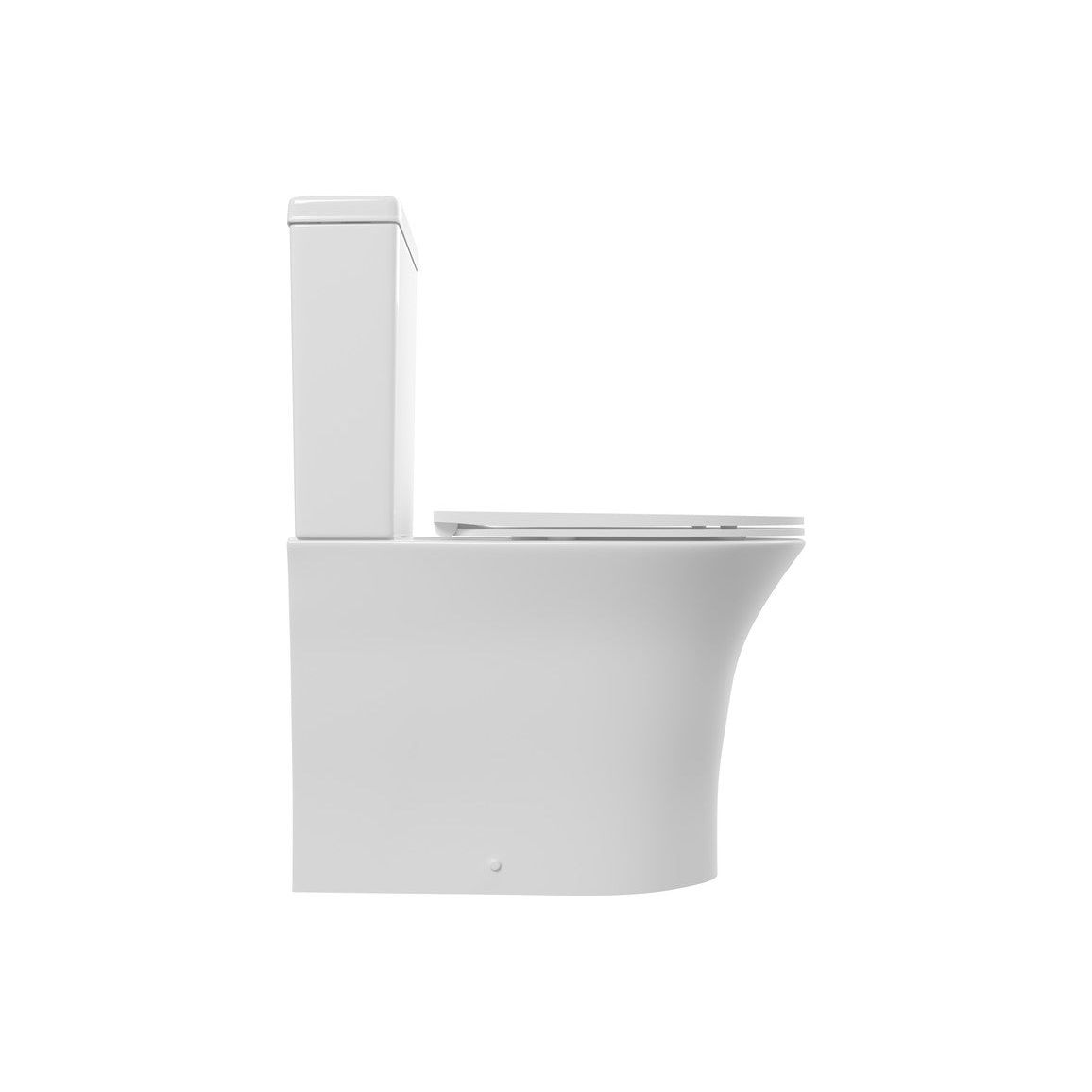 Abana WC à couplage étroit sans rebord entièrement enveloppé et siège à fermeture douce