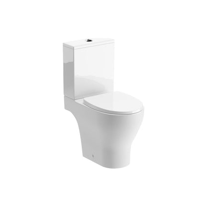 Abba Rimless Short Projection Close Coupled Open Back WC & Soft Close Seat