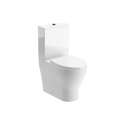 Abba WC à projection courte sans rebord, entièrement protégé et siège à fermeture douce