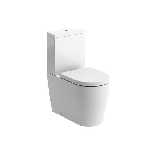 Alor WC à hauteur confortable et siège à fermeture douce, sans monture, entièrement enveloppé