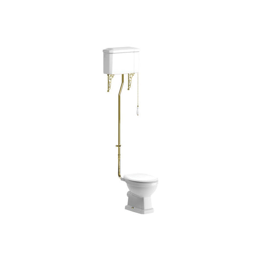 Bonny High Level WC w/Brushed Brass Finish & Soft Close Seat