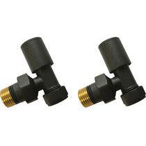 Patterned Anthracite Radiator Valves - Angled